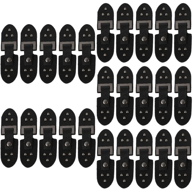 25 Pairs Metal Buckle Wooden Sewing Buttons PU Toggle Buckles