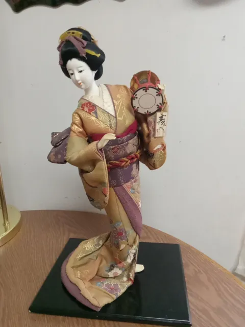 Vintage Saiyo's Japanese Masterpiece Oyama Doll Kimono  Geisha  Craft H:18 in