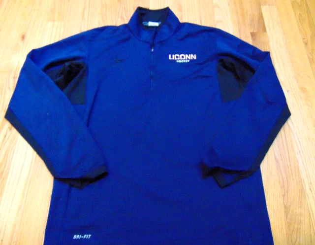 Nike Dri-Fit Ncaa Uconn Huskies Hockey 1/4 Zip Performance Shirt Size M