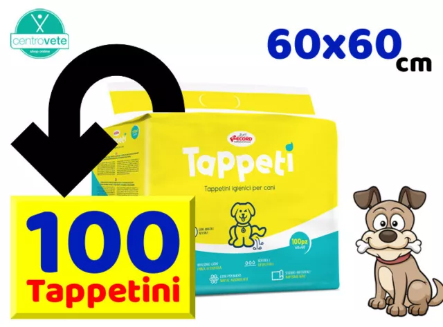 Record TAPPETI' 60x60 tappetini Traverse assorbenti igienici per CANI 100 pezzi