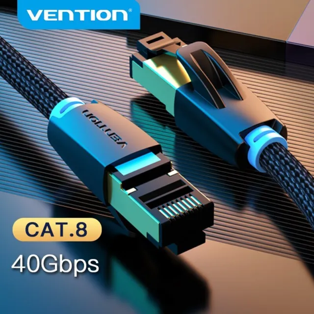 Ethernet Cable Cat8 40Gbps 2000MHz Network Cord Nylon Braided RJ45 Patch Cable