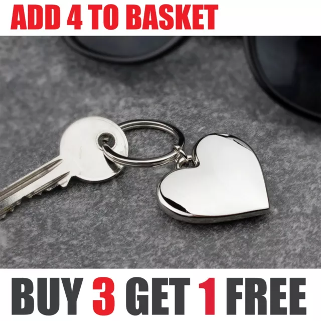 Silver Love Heart Shaped Key Ring - Valentines Gift Love Couples Keyring, Boxed