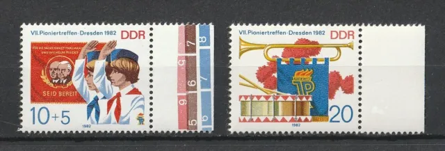 Briefmarken DDR 1982 " Pioniertreffen " postfrisch Randstücke