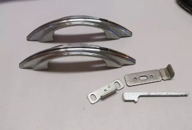 Lot of 2 Vintage 50's Chrome Drawer Pull Cabinet Door Handles