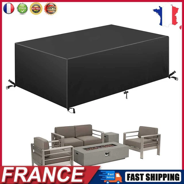 210D Oxford Dust Proof Cover Wind-Proof Table Cover for Balcony (213x132x74CM) f