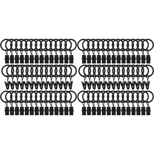 30 Pièces Anneaux de Rideaux, avec Métal Pince, Robuste 30 Pièces Anneaux de Rideaux, avec Métal Pince, Robuste