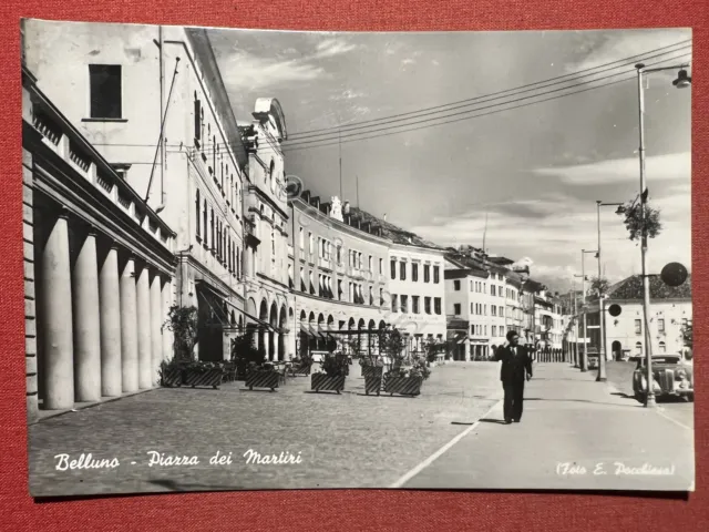 Cartolina - Belluno - Piazza dei Martiri - 1957