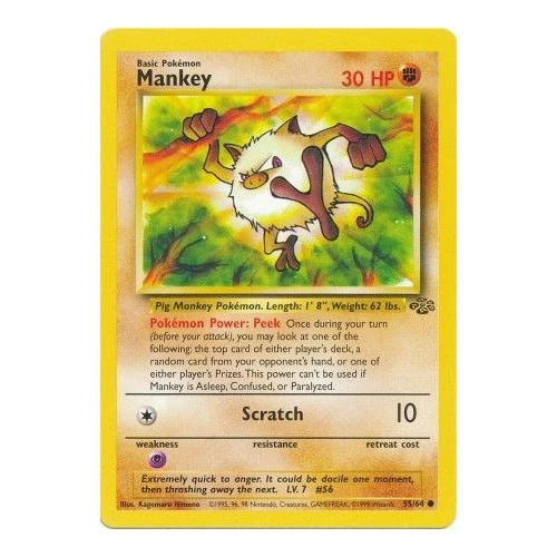 Mankey 55/64 Jungle 1999 Vintage WOTC Pokemon Cards TCG Near Mint NM