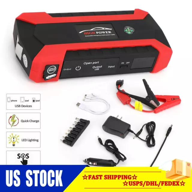 89800mAh 12V Car Jump Starter 4USB Multifunction Emergency Battery Power Bank