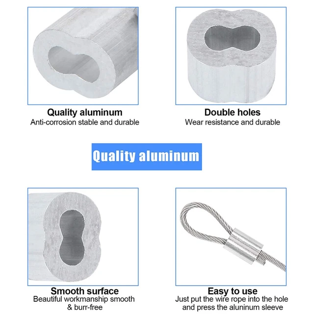 200 Manicotti In Alluminio Per Fune Metallica - Diametro 1,5mm, Per Cavi E Guinzagli