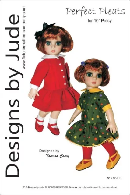 Pleated Dress Doll Clothes Sewing Pattern 10" Patsy & Ann Estelle Tonner