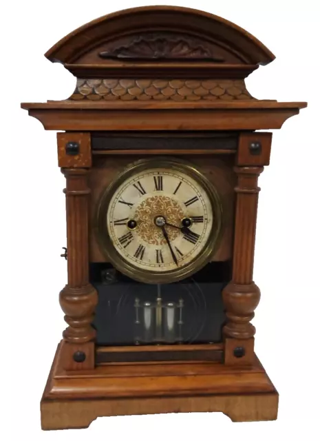 Vintage H.A.C. Junghans Wooden Striking Mantle Clock  Untested