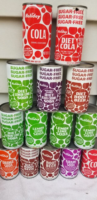 14  Diff Holiday Flat Top Tops  Soda Can Cans Empty Gar