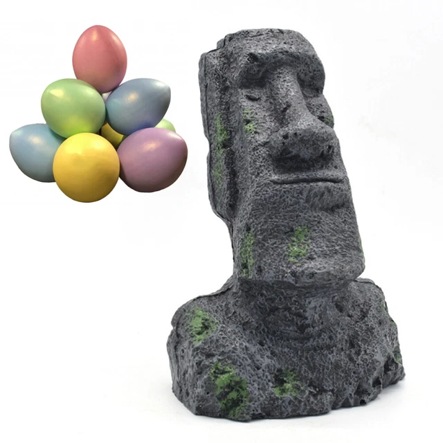 Antique Roman Portrait Resin Decorations Aquarium Cave Moai Head Planter Statue