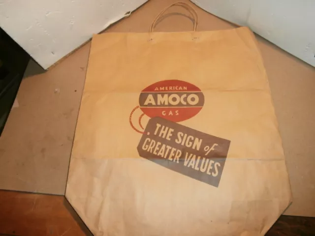 vintage  Amoco sign original Paper bag sign, not tin Gas station