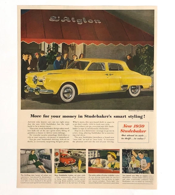 1950 Studebaker Regal de Luxe Land Cruiser Advertisement L’Aiglon Vtg Print AD