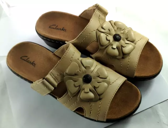 CLARKS SMART CASUAL 3.5 wedge sandals navy leather Orphelia Ivy
