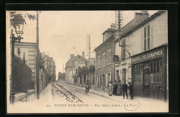 CPA Vitry-sur-Seine, Rue Saint-Aubin, La Poste