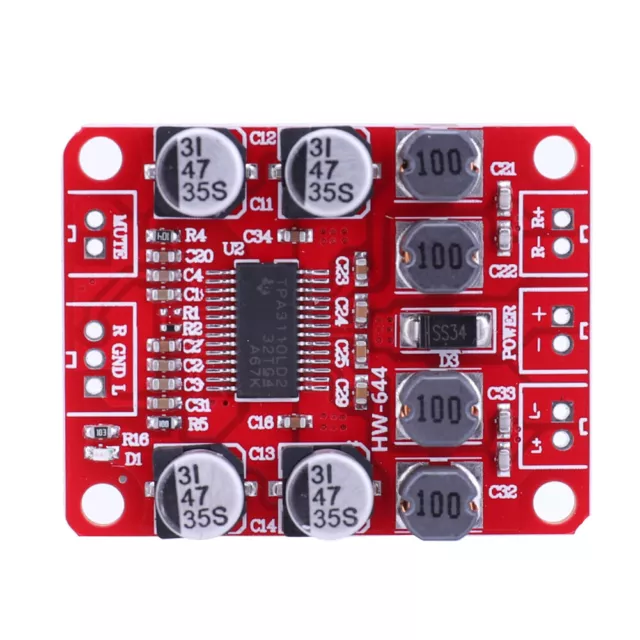 TPA3110 Stereo DIY Speaker Amplifier DC 8-26V 12V 15W+15W for 4-10 Ohm Speaker