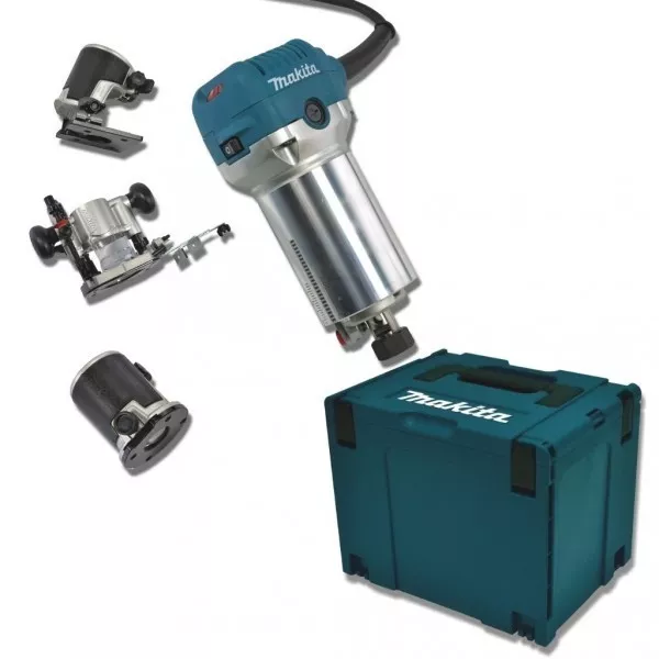 MAKITA Multifräse RT0700CX2J Oberfräse 230 V + Trimmer MAKPAC 4