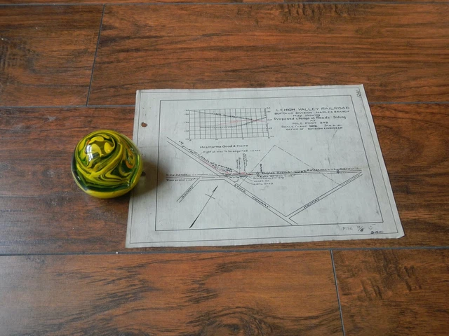 Rare Lehigh Valley Railroad Engineering Drawing Naples   NY MP 348 LVRR