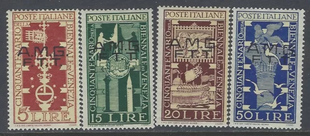 Italy - Trieste, Scott #'s 36-39, Overprinted Art Exhibition of Venice, MH