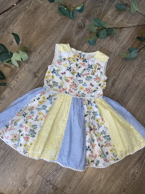 MANTARAY girls beautiful summer Easter floral patchwork dress age 2-3 yrs