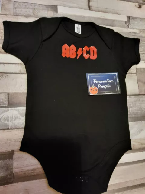 Baby ABCD. ACDC Vest. Costume. Goth. Biker. Black. Gift.