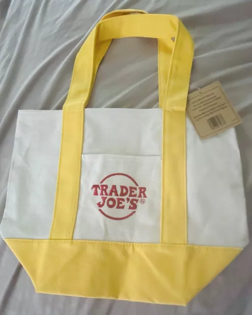 NEW LIMITED EDITION Trader Joe's Mini Canvas Tote Bag - YELLOW $25.00 ...
