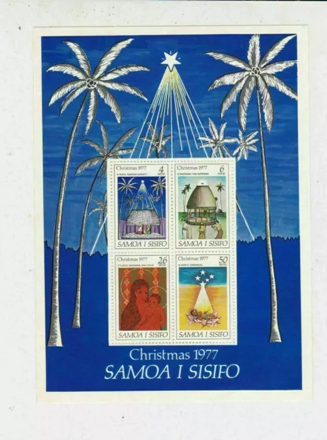 Samoa I Sisifo Christmas 1977 Mint Never Hinged Stamps Sheet Ref 33633