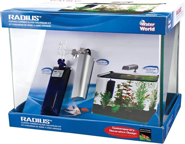 PENN-PLAX Water-World Radius Desktop Nano Aquarium Kit 7.5 Gallon