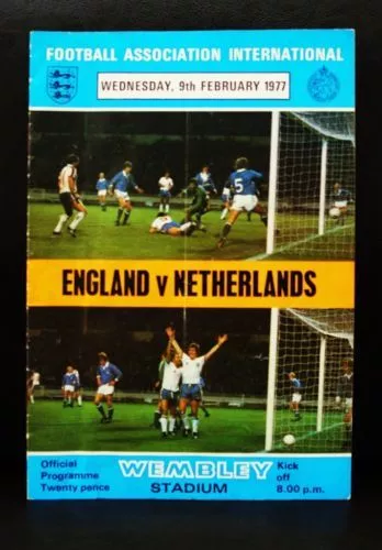 Official Football Programme England V Netherlands 1977