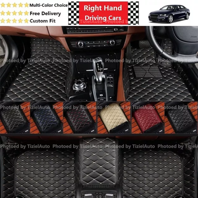 Custom Make Right Hand Drive PU Leather Car Floor Mats Set for Audi A4 B7 B8 B9