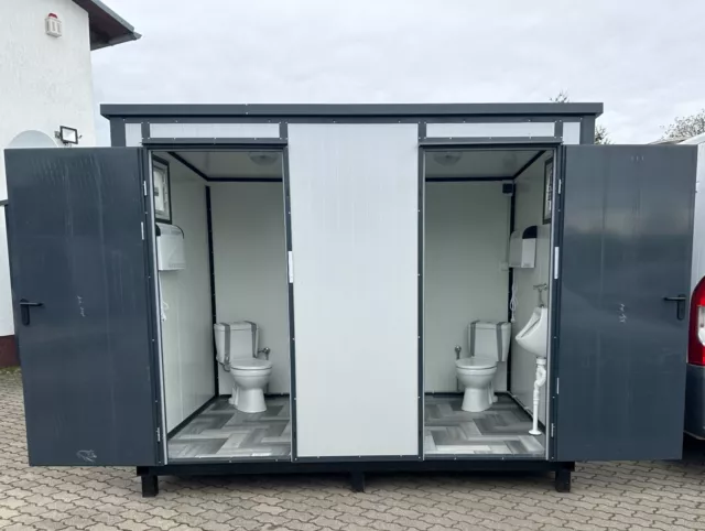 Sanitärcontainer WC Container Toilette Doppelkabine Toilettencontainer NEU