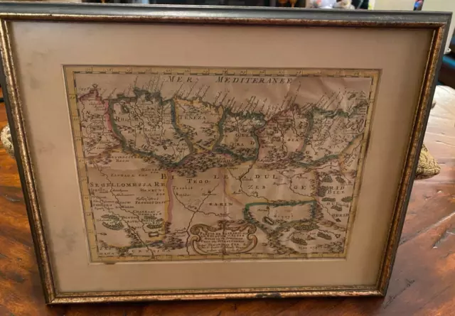 Antique French Hand Colored Paper Map of North Africa Barbary Coast (Algeria) 2