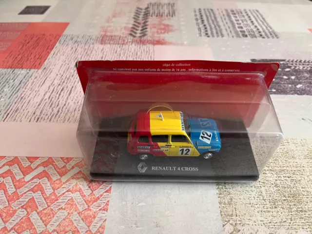 Voiture miniature Renault 4 bleu1962 1/43 - Label Emmaüs