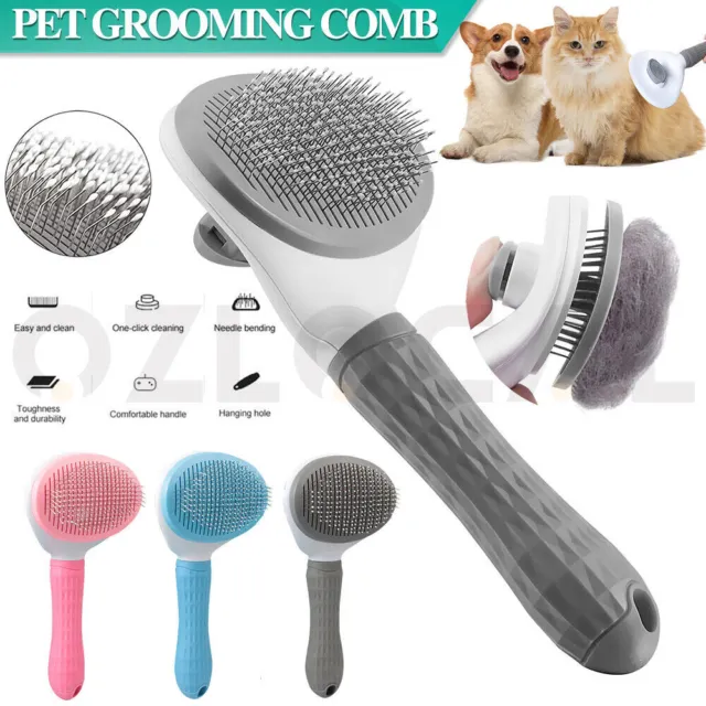 Pet Dog Cat Grooming Comb Brush Tool Gently Removes Loose Undercoat Knots Mats