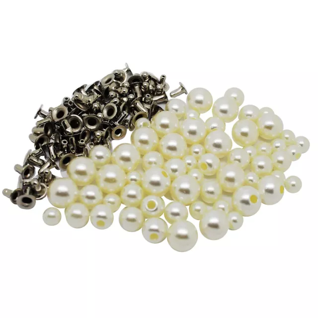 60 Pezzi Bottoni Borchie Rivetti Perle per Vestiti Bracciale Artigianato in