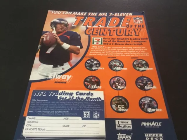 NFL 7-11 Trading Card Promotional Advertising Sign