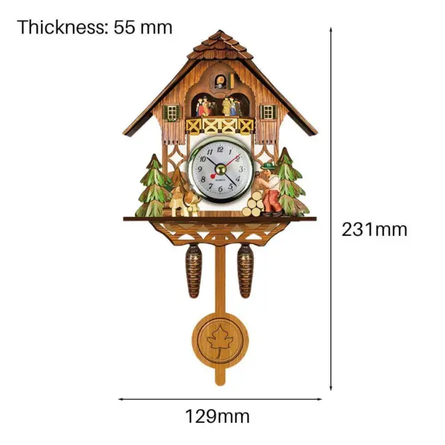 HO Cuckoo Clock Antique Wooden Cuckoo Birdhouse Wall Clock Home Decoration Hangi