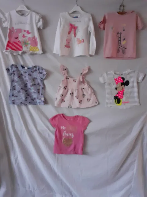 Bundle Of 7 Girls Tops. Age 2-3 Years. M&S/Next/George/Primark/Young Dimension.