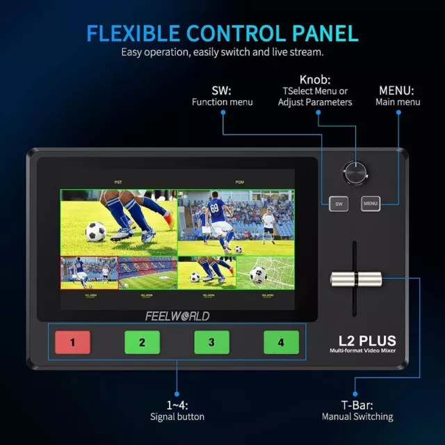 SéLecteur de Mixage VidéO Multi-CaméRas L2 plus avec éCran Tactil1345