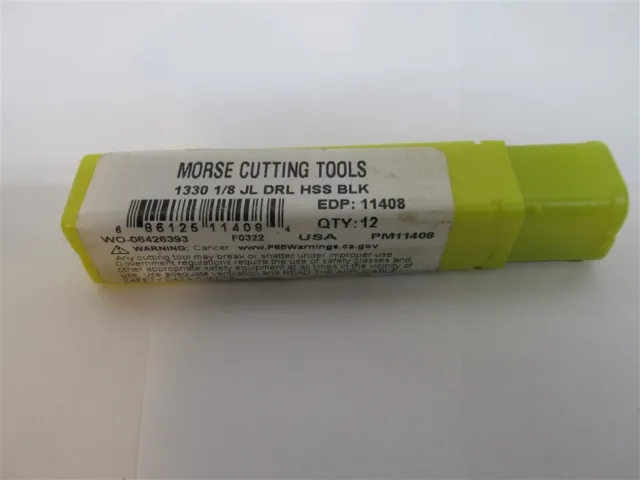 Morse Cutting Tool 11408 , 1/8" HSS Jobber Length Drill Bit (PK 12)