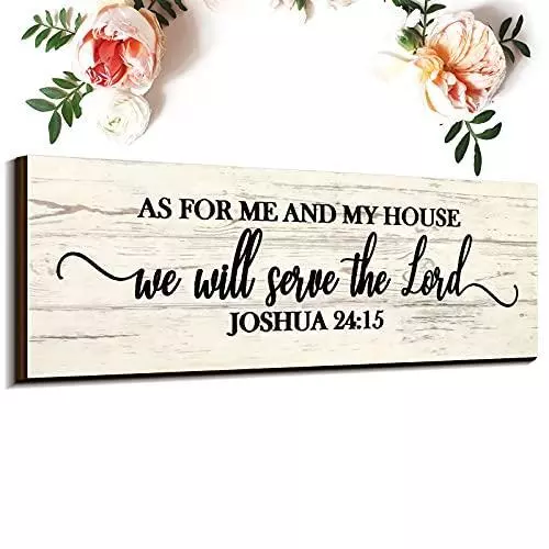 Jetec As for Me and My House We Will Serve The Lord Wall Sign Rustic Wooden
