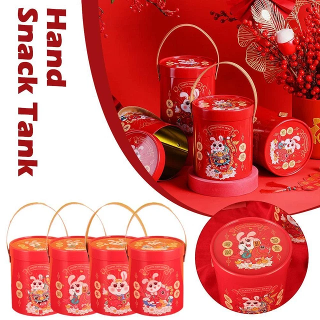 Contenedor portátil para conejo chino adorable para festival de Pascua para almacenamiento de dulces'