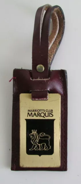Vintage Marriott's Club Marquis Leeman Genuine Leather Luggage Bag Tag