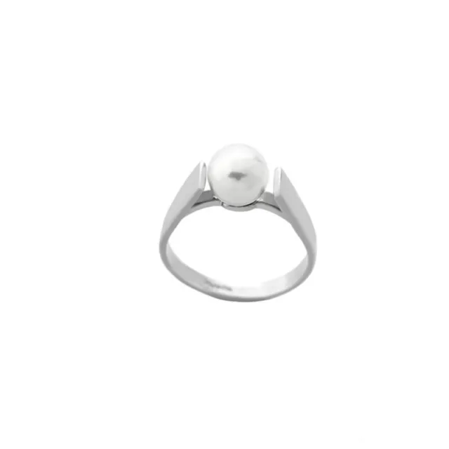 Anillo Majorica Nuada plata con perla blanca 7mm Talla 13 00199.01.2.915