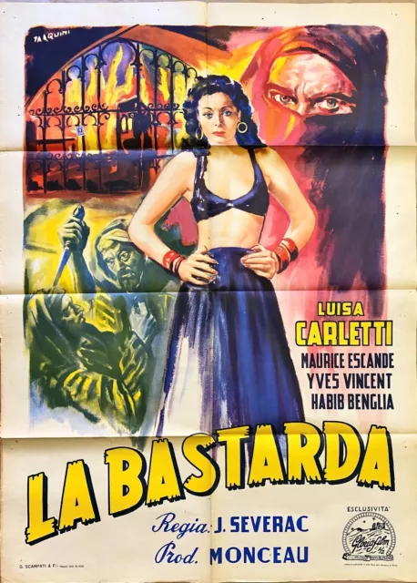 LA BASTARDA- Manifesto Affiche Originale - 2F - Luisa Carletti (Tarquini) - 1947