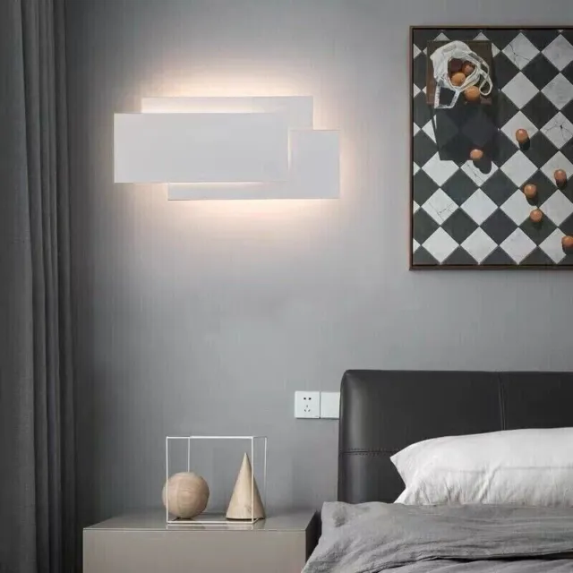 Applique da parete LED in vetro Lampada a muro design rettangolare Luce Naturale