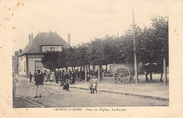 CPA Dept 60 Oise - La Croix Saint Ouen Place de l'Eglise le Marché